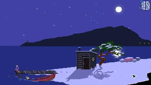 pixel night-time image resembling a game end screen